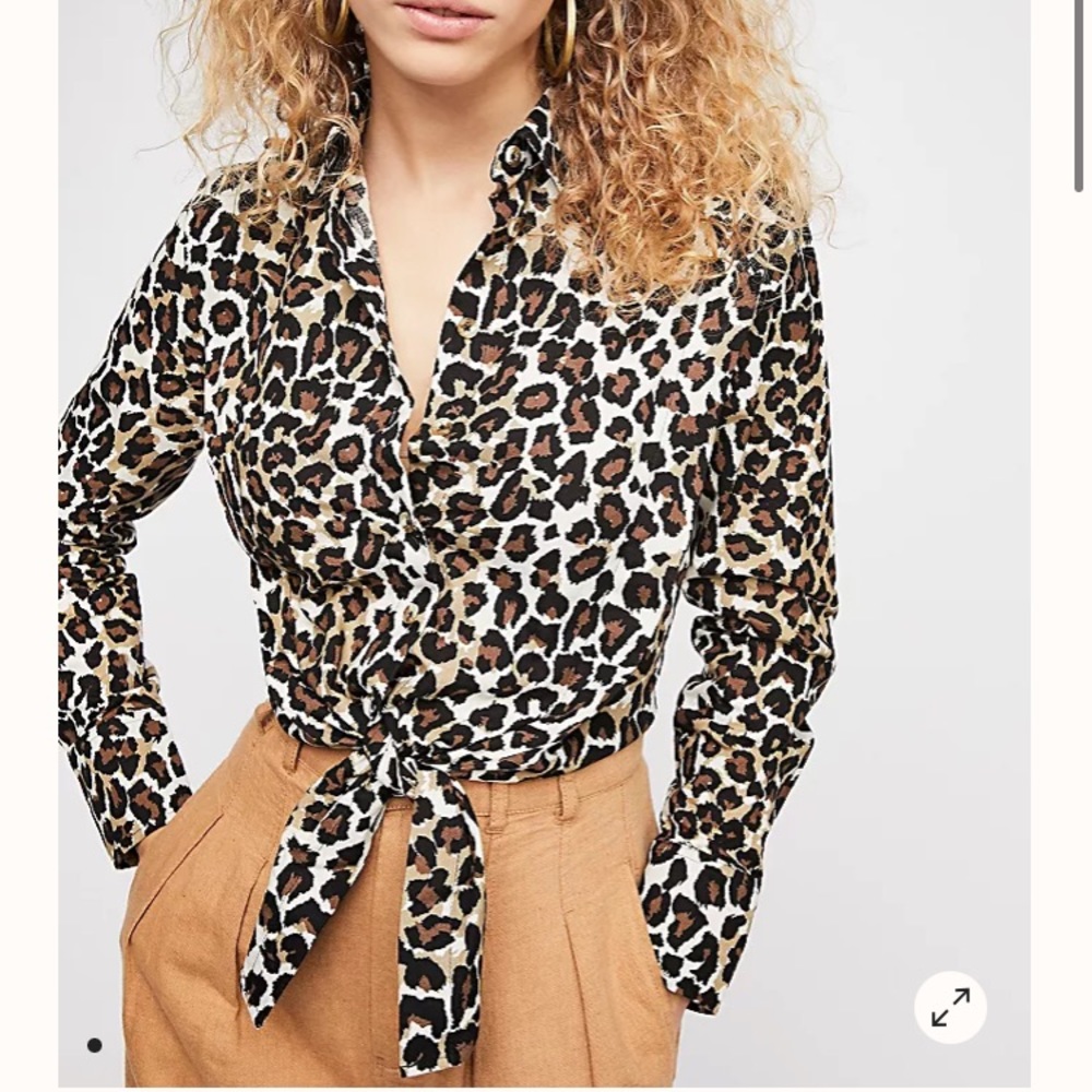 Free People Leopard Print Top